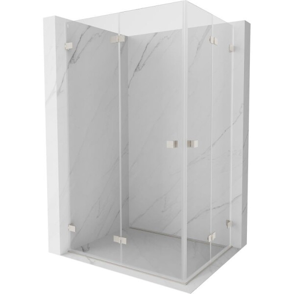 MEXEN/S - Lunar-F Duo sprchový kout skládací dveře 95 x 90, transparent, nikl kartáčovaný 836-095L-090P-97-00