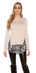 Trendy Kouclafineknitted svetr Animalprint Einheitsgroesse