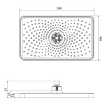 SAPHO - Hlavová sprcha, 300x180, silikon trysky, ABS/černá mat SK851B