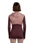 ICEBREAKER Wmns 200 Realfleece Descender LS Zip Hood, Summit/Java/Acid Pink/Cb (vzorek) velikost: S