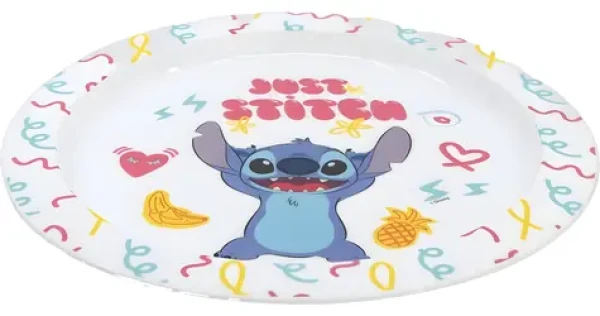 STOR Dětský jídelní talíř Stitch Palmy / Plast / Bez BPA / Vhodný do mikrovlnky (75047)