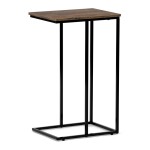 Odkládací stůl, MDF deska, dekor staré dřevo, černý kov