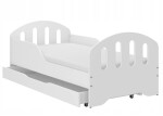 DumDekorace Dětská postel SMILE se šuplíkem 160 x 80 cm bílá