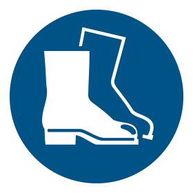 Djois podlahová značka kulatá - Použij bezpečnostní obuv, Ø 430 mm, 1 ks