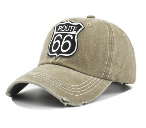 Kšiltovka Route 66 Badge snapback beige