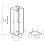 AQUALINE - GRANVIK čtvercový sprchový box 800x800x2180, čiré sklo GG80X80