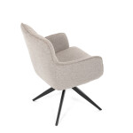 Židle jídelní, taštičkové pružiny v sedáku, 180° otočný mechanismus, lanýžová voděodolná látka, černý kov