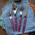 SABRE PARIS 4-dílná sada příborů Bistrot Brillant – Pearly Aubergine, fialová barva, kov