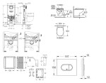 GROHE - Rapid SLX Set předstěnové instalace, klozetu, sedátka SoftClose a tlačítka Arena Cosmopolitan, alpská bílá SANI11BB3135