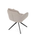 Židle jídelní, 180° otočný mechanismus, šedá voděodolná látka, černý kov