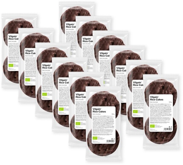 Vilgain Rýžové chlebíčky BIO – 12× hořká čokoláda 100 g