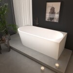 Erga Zara, rohová volně stojící vana 140x72 cm + odtoková zátka, pravá, bílá lesklá, ERG-ZARA-140072R-WH-WH