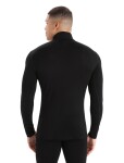 Pánské merino tričko s dlouhým rukávem ICEBREAKER Mens 260 Tech LS Half Zip, Black velikost: S