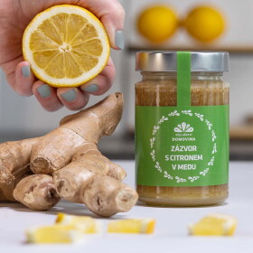 Včelařství Domovina Zázvor s citronem v medu Hmotnost: 400 g