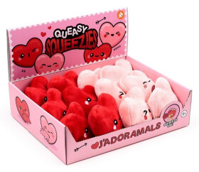 Plyšová mačkací hračka Queasy Squeezies - Srdce (mix)