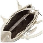 Luxusní dámská koženková kabelka do ruky Monica, krémová