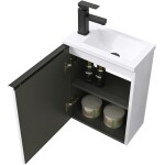 CERANO - Umyvadlová skříňka pro WC Zola - bílá matná + umyvadlo z lit. mramoru - bílá lesklá - 40x55x23,5 CER-8060BD10