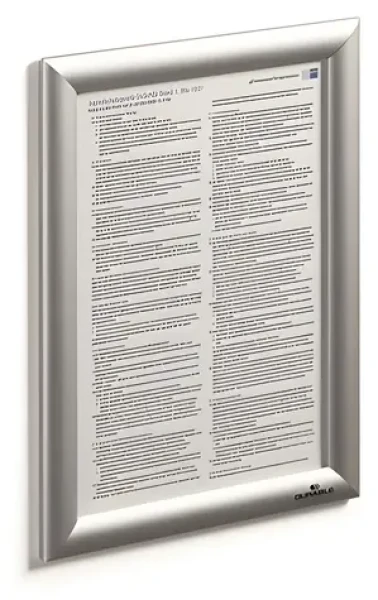Durable Klaprám A4 stříbrná / Klaprám / Hliníkový / Nástěnný / 240x329 mm (479623)