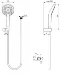 IDEAL STANDARD - Idealrain Evo Jet Set sprchové hlavice, 3 proudy, držáku a hadice, chrom B2459AA