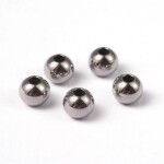 Korálek z nerezové oceli se širokým průvlekem - platinový - 6 x 5 mm - 1 ks