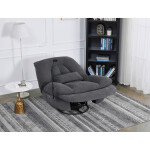 Polohovací křeslo, elektrické zabudované ovládání, šedá, látka, TV-7081 GREY2