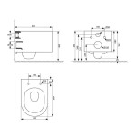 MEREO - WC komplet pro zazdění s příslušenstvím MM01SETRA