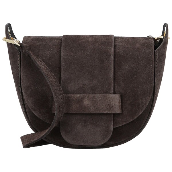 Stylová dámská kožená crossbody kabelka Chiara Weia, tmavě hnědá