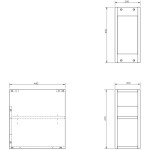 MEXEN - Box-A otevřená skříňka s policí 20, šedá mat 91AX2-0200-470-0-62