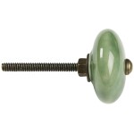Ib Laursen Keramická úchytka Green 3,5 cm, zelená barva, kov, keramika