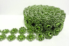 Dortisimo Diamantový pás plastový květinový zelený (3 cm x 3 m)