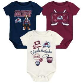 Outerstuff Dětské body Colorado Avalanche NHL Littlest Player 3Pk Creeper Se Velikost: Batole 3-6 Měsíců