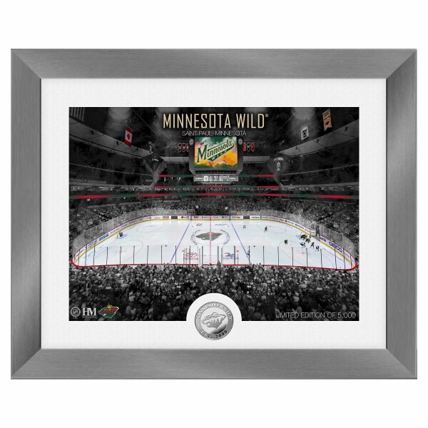 Obraz Minnesota Wild NHL Art Deco Stadium Silver Coin