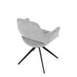 Židle jídelní, šedá látka, 360° vratný mechanismus, černý kov