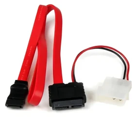 StarTech Adaptér SATA Slimline na SATA a Molex (LP4) / Adaptér / 50,8 cm / červený (SLSATAF20)