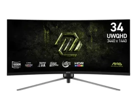 34" MSI MAG 345CQRF E20 černá / Herní monitor / UWQHD / VA / 200Hz / 0,5ms / 21:9 / HDMI+DP / VESA (MAG 345CQRF E20)