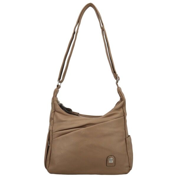 Stylová dámská koženková crossbody kabelka Arleta, béžová