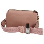 Stylová dámská koženková crossbody kabelka Ebbas, starorůžová