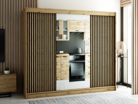 Šatní skříň Abi Lamelo 2 Barva korpusu: Dub artisan, Rozměry: 250 cm