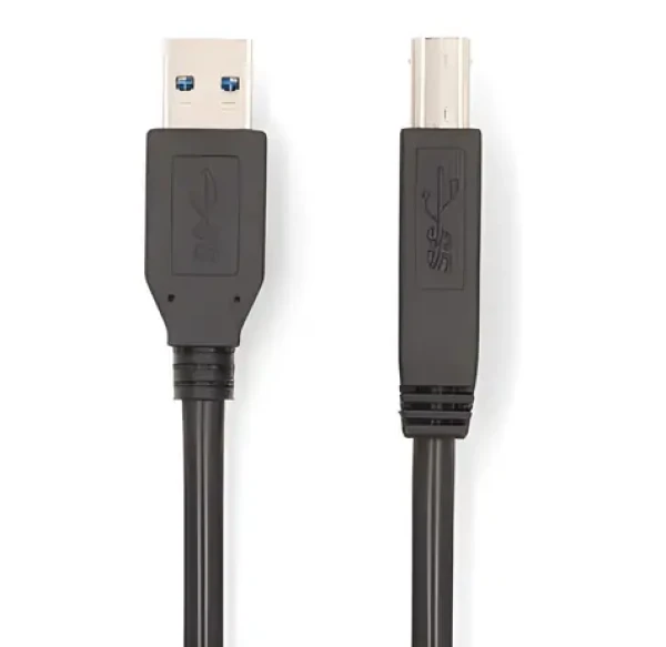 Nedis USB kabel USB-A-USB-B černá 2m / Kabel USB / USB-A - USB-B / 5 Gbps / Poniklované (CCGB61100BK20)