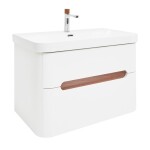 Koupelnová skříňka s umyvadlem a baterií SAT Fusion 77,5x53x45 cm bílá matná mat SATFUSION280WUBA SATFUSION280WUBA
