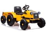 Mamido Dětský elektrický traktor s vlečkou T1 žlutý