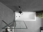 MEXEN/S - Next vanová zástěna FIX 70 x 150, černá vzor, grafit kartáčovaná 895-070-000-00-70-66