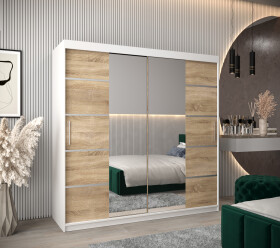 Šatní skříň Abi V4 Barva korpusu: Bílá, Rozměry: 200 cm, Dveře: Dub sonoma