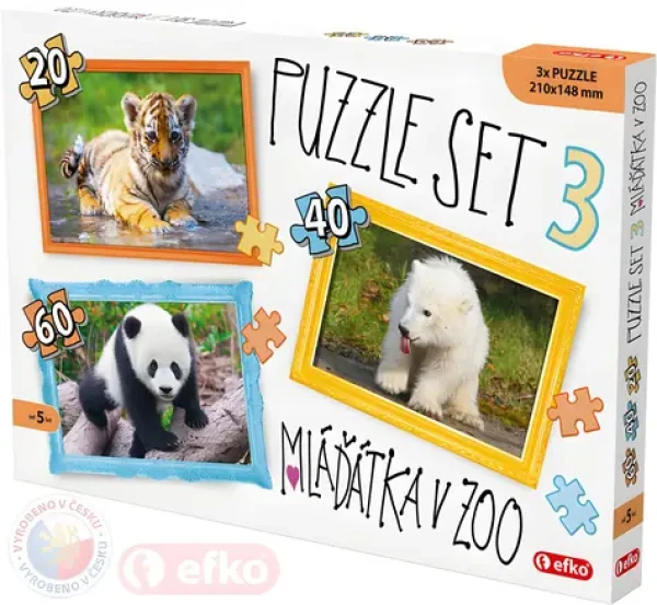 EFKO Puzzle 3v1 Mláďátka v ZOO