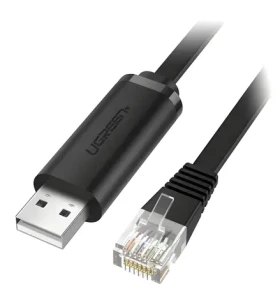 Ugreen CM204 konzolový kabel USB - RJ45 černá / Konzolový kabel / 3 m (60813)