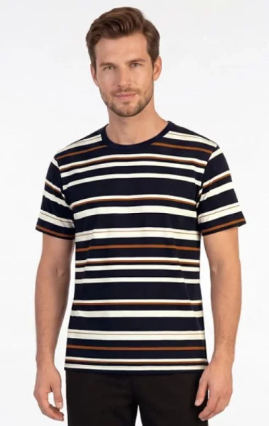 Pánské tričko Litex 5G282 krátký rukáv tmavě modrý zadní díl