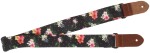 Perri's Leathers 7672 Ukulele Strap Black Flowers