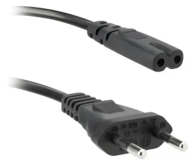 Ekon napájecí kabel 2pólová vidlice černá / Napájecí kabel / 1,5 m