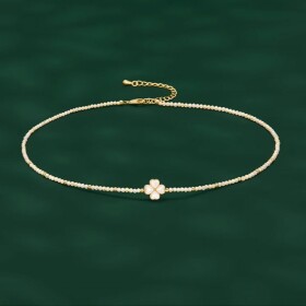 Choker náhrdelník se čtyřlístkem Ailith, Zlatá 36 cm + 5 cm (prodloužení)