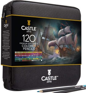 Castle art supplies Castle art supplies, CAS-120CPZ, Premium colored pencils, sada pastelek v pouzdře, 120 ks